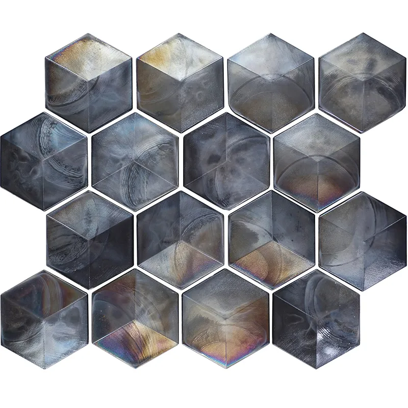 Allure Grey Hexagon 2.9X2.9 Gray Glossy Glass Mosaic 0