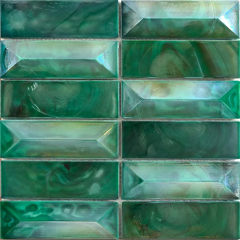 Allure Green Rectangular 1.87X5.81 Rectangle Glossy Glass Mosaic 0