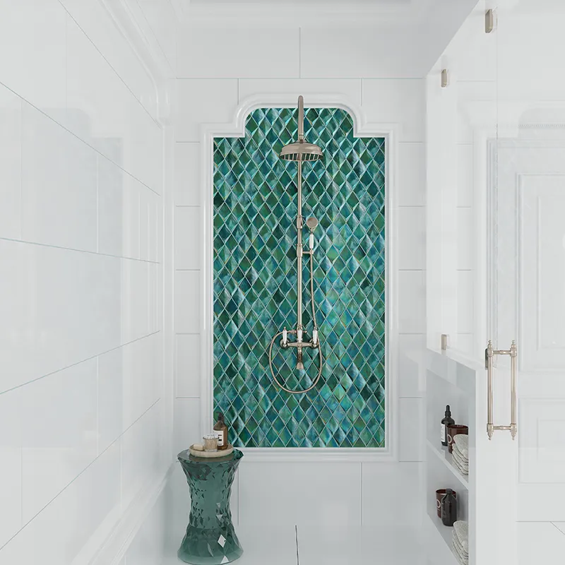 Allure Green Diamond 2.95X2.95 Glossy Glass Mosaic 1