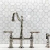 Alaskan Pearl 1.2X1.2+1.2X2+0.4X0.4 Polished Thassos, Shell Mosaic 1