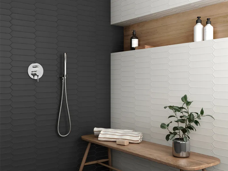 Alfama Pickets Black 2X10 Matte Ceramic Tile 3