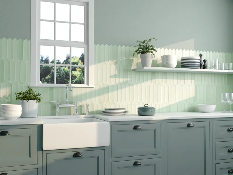 Alfama Pickets Mint 2X10 Matte Ceramic Tile 0