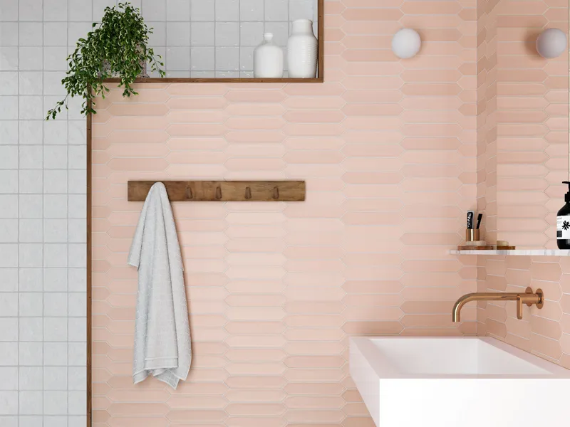 Alfama Pickets Rose 2X10 Matte Ceramic Tile 1