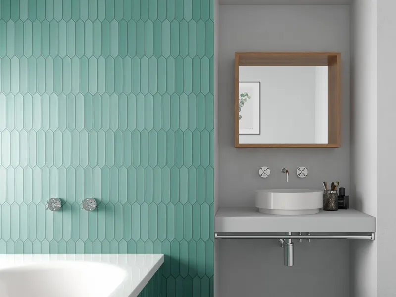 Alfama Pickets Viridian 2X10 Matte Ceramic Tile 4