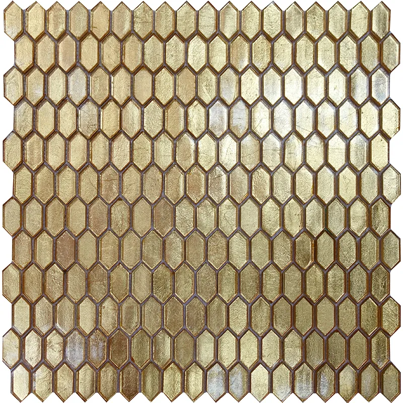 Picket Gold 11.6X11.75 Glossy Glass Tile 0