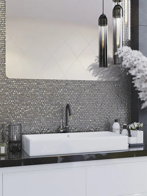 Ronda Silver 0.8X0.8 Glossy Glass Mosaic 4