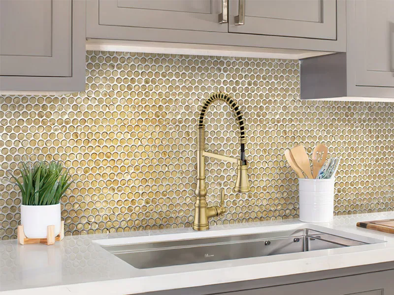 Ronda Gold 0.8X0.8 Glossy Glass Mosaic 2