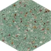 Aquaterra Green Hex 9X7.9 Glossy Shell, Terrazzo tile 0