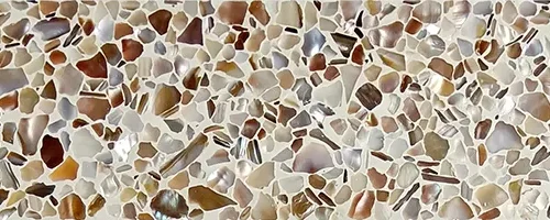 Aquaterra White Brick 3X12 Glossy Shell, Terrazzo tile 0