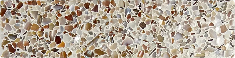 Aquaterra White Brick 3X12 Glossy Shell, Terrazzo tile 0