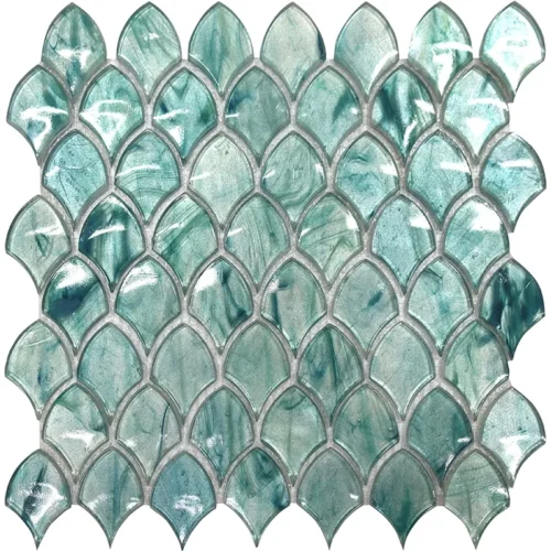 Emerald Scale 1.5X2.15 Glossy Glass Mosaic 0