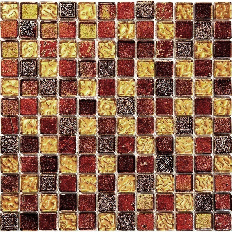 Blazen 0.9X0.9 Glossy, Foiled Glass, Resin, Stone Mosaic 0