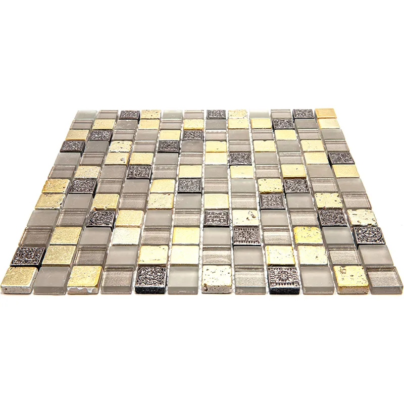 Alder 0.9X0.9 Glossy, Foiled Glass, Resin, Stone Mosaic 2