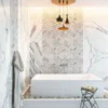 Indi Carrara 1.9X1.9 Polished, Etched Marble Mosaic 4