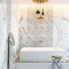 Indi Carrara 1.9X1.9 Polished, Etched Marble Mosaic 2