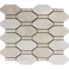 Pacific Rim Crema 2X4+0.6X2 Polished, Etched Marble Mosaic 1