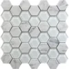 Mantra Carrara 1.9X1.9 Polished, Etched Marble Mosaic 3