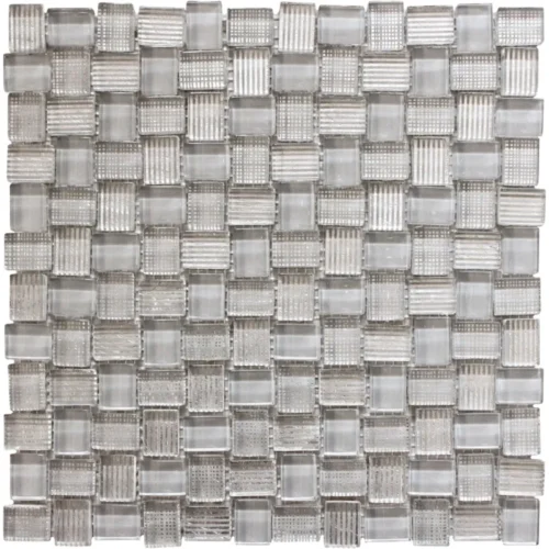 Batik Wooden Grey 0.8X1 Glossy Glass Mosaic 0