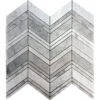 Balian Carrara 1.4X4+0.75X4+0.5X4 Polished, Etched Marble Mosaic 0