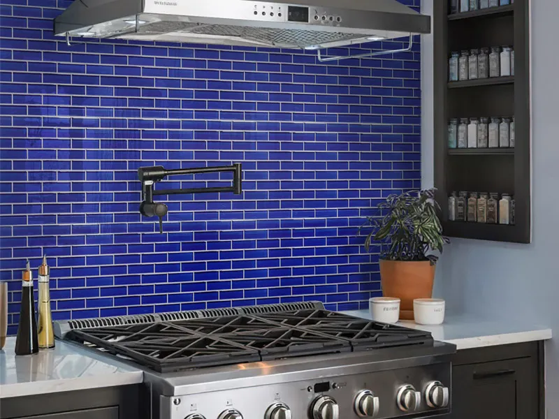 Cobalt Blue 1X3 Brick Gloss Glossy Glass mosaic 1