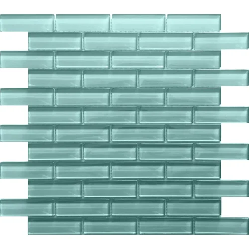 Aqua 1X3 Brick Gloss Glossy Glass mosaic 0