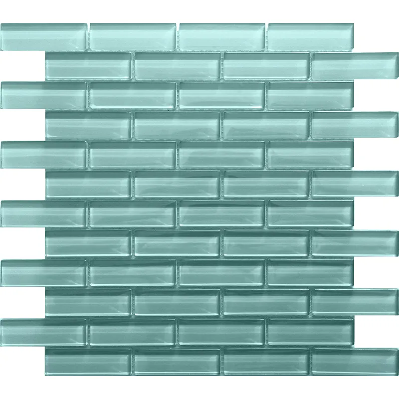 Aqua 1X3 Brick Gloss Glossy Glass mosaic 0