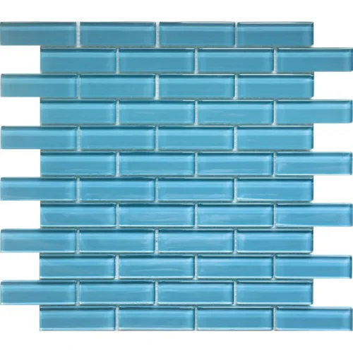 Turquoise 1X3 Brick Gloss Glossy Glass mosaic 0