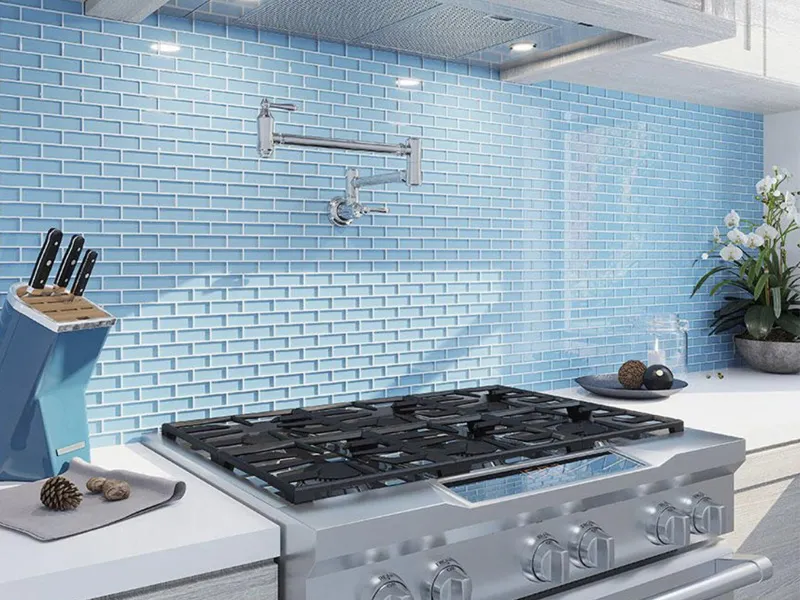 Turquoise 1X3 Brick Gloss Glossy Glass mosaic 1