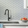 Mirage White 1X3 Brick Gloss Glossy Glass mosaic 2