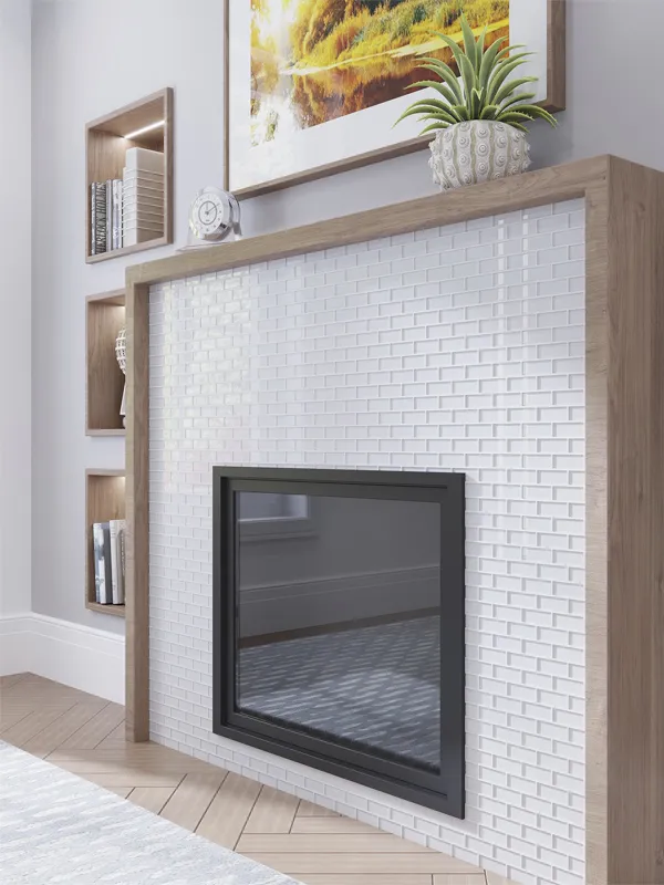 Mirage White 1X3 Brick Gloss Glossy Glass mosaic 1