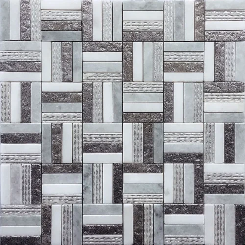 Bastoni 2 0.4X1.9 Polished, Textured, Foiled Stone Mosaic 0