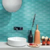 Galaxy Aqua 1.9X7.7 Glossy Glass Mosaic 1