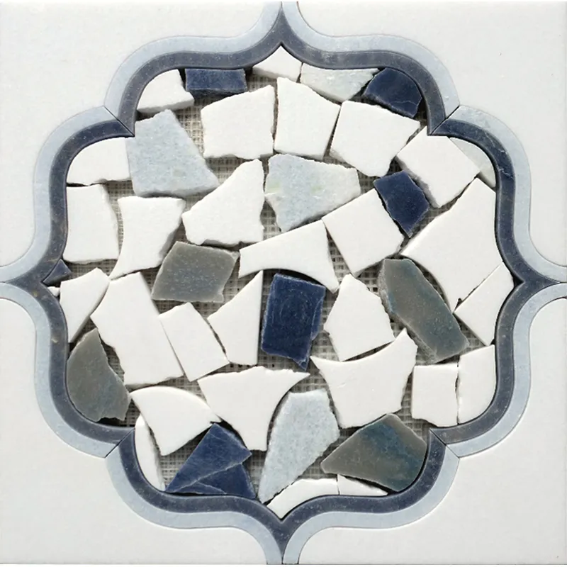 Carnaby Blue 12x12 Polished Thassos Tile 0