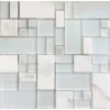 Reef Pearl 1.9X1.9+0.9X1.9+0.9X0.9 Polished, Matte, Textured Glass, Stone mosaic 0