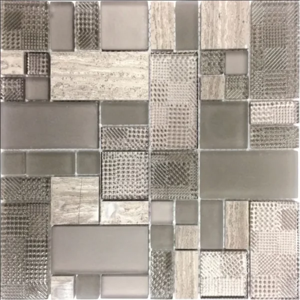 Reef Sandy 1.9X1.9+0.9X1.9+0.9X0.9 Polished, Matte, Textured Glass, Stone mosaic 1