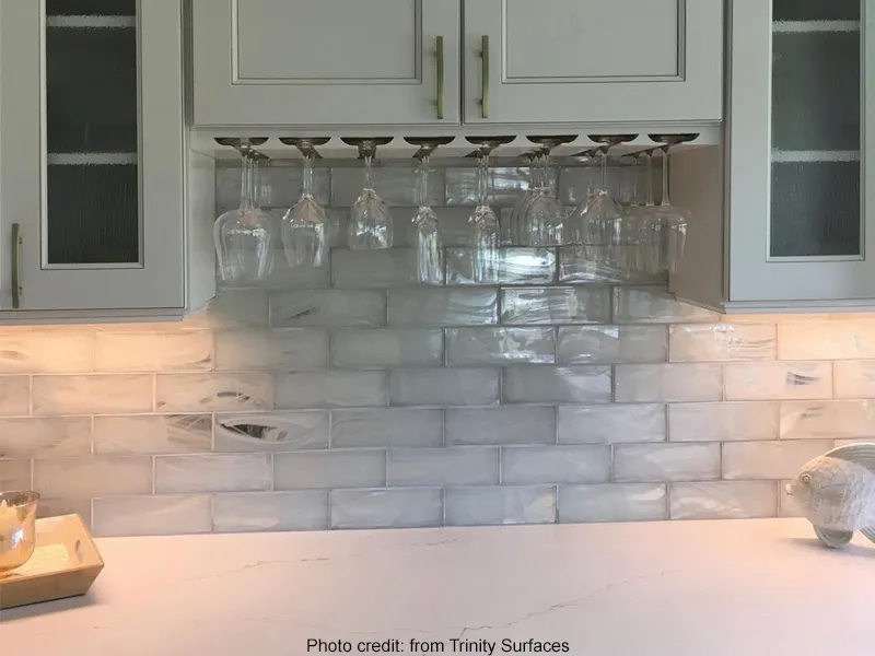 Silver White 3X9 Glossy Glass tile 8