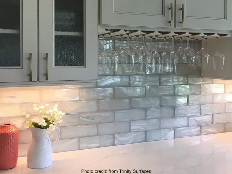 Silver White 3X9 Glossy Glass tile 6