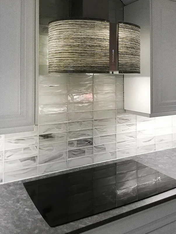 Silver White 3X9 Glossy Glass tile 1