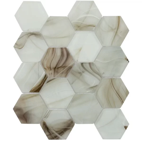 Amber Hex 2.6X2.6 Glossy Glass mosaic 1