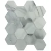 Gray Hex 2.6X2.6 Glossy Glass Mosaic 0