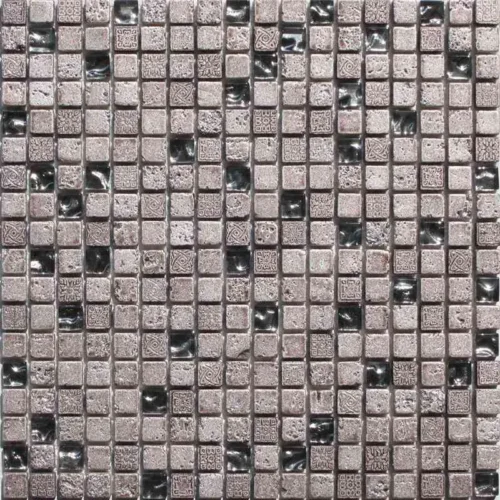 Cleopatra 2 0.6X0.6 Polished, Textured, Foiled Stone Mosaic