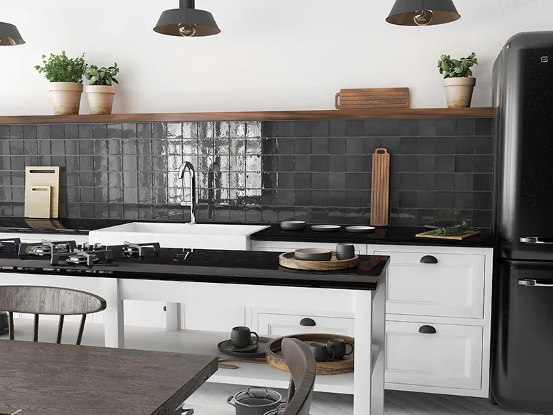 Cire Black 4X4 3.94X3.94 Glossy Ceramic tile 1