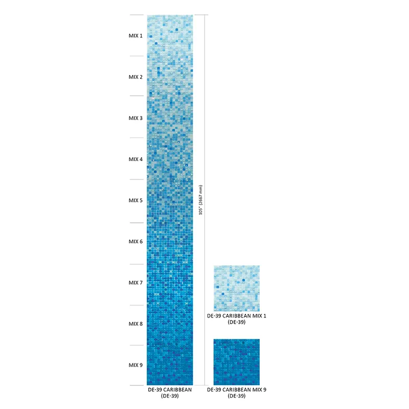 Caribbean 0.6X0.6 Glossy Glass Mosaic 0