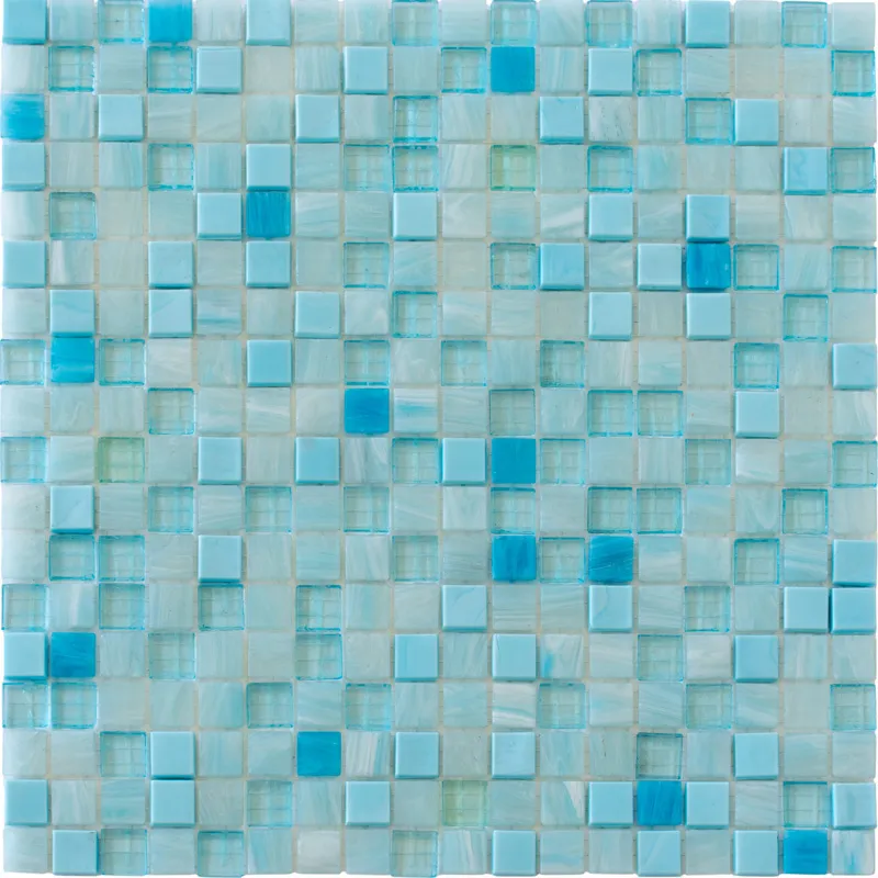 Caribbean Mix 1 0.6X0.6 Glossy Glass Mosaic 0