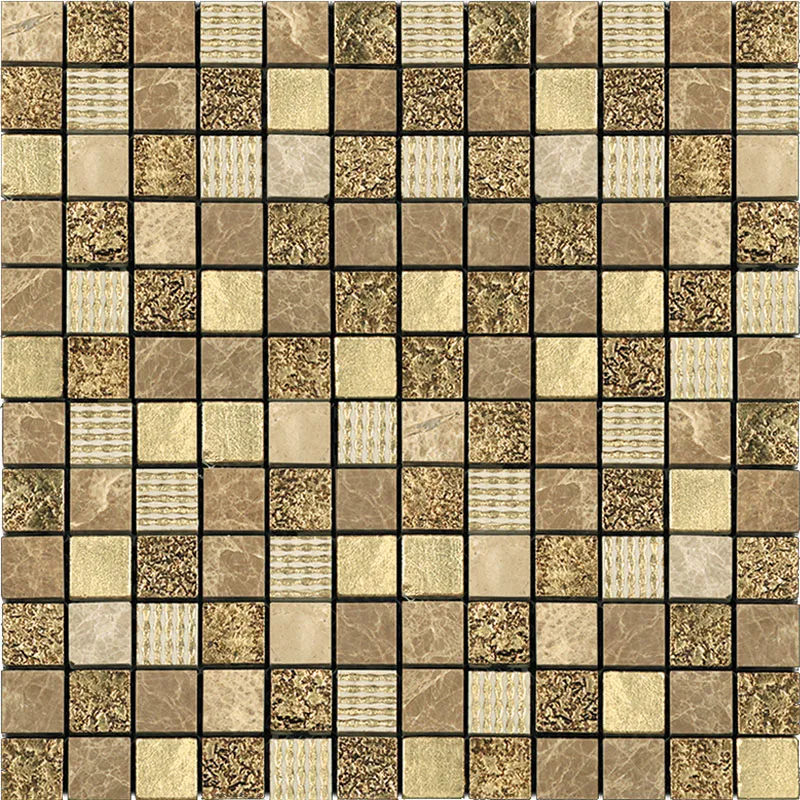 Tuscany 1Х1 Polished, Foiled Glass, Resin, Stone Mosaic 0