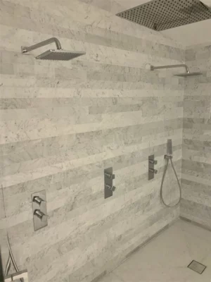 Etched Waves Carrara 3X12 Textured Bianco Tile 3