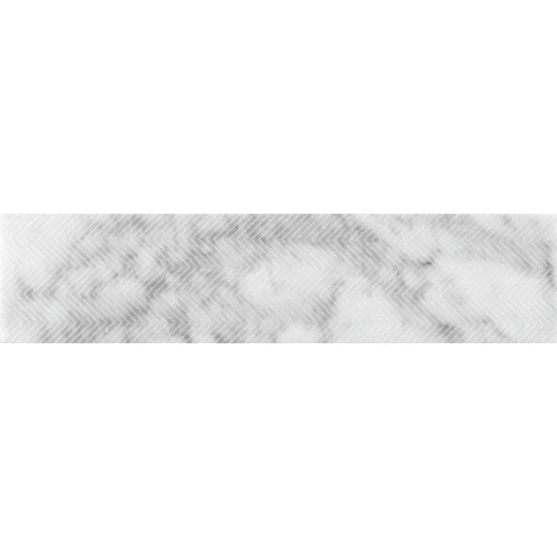 Etched Chevron Carrara 3x12 Textured Bianco Tile 0