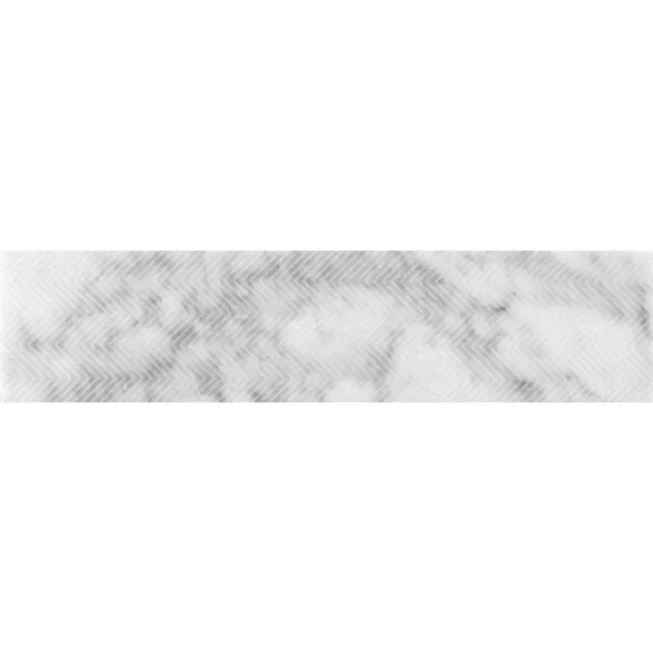 Etched Chevron Carrara 3x12 Textured Bianco Tile 1