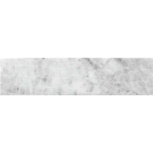 Etched Alligator Carrara 3x12 Textured Bianco Tile 0