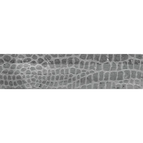 Etched Alligator Silver Grey 3x12 Textured Limestone Tile 0